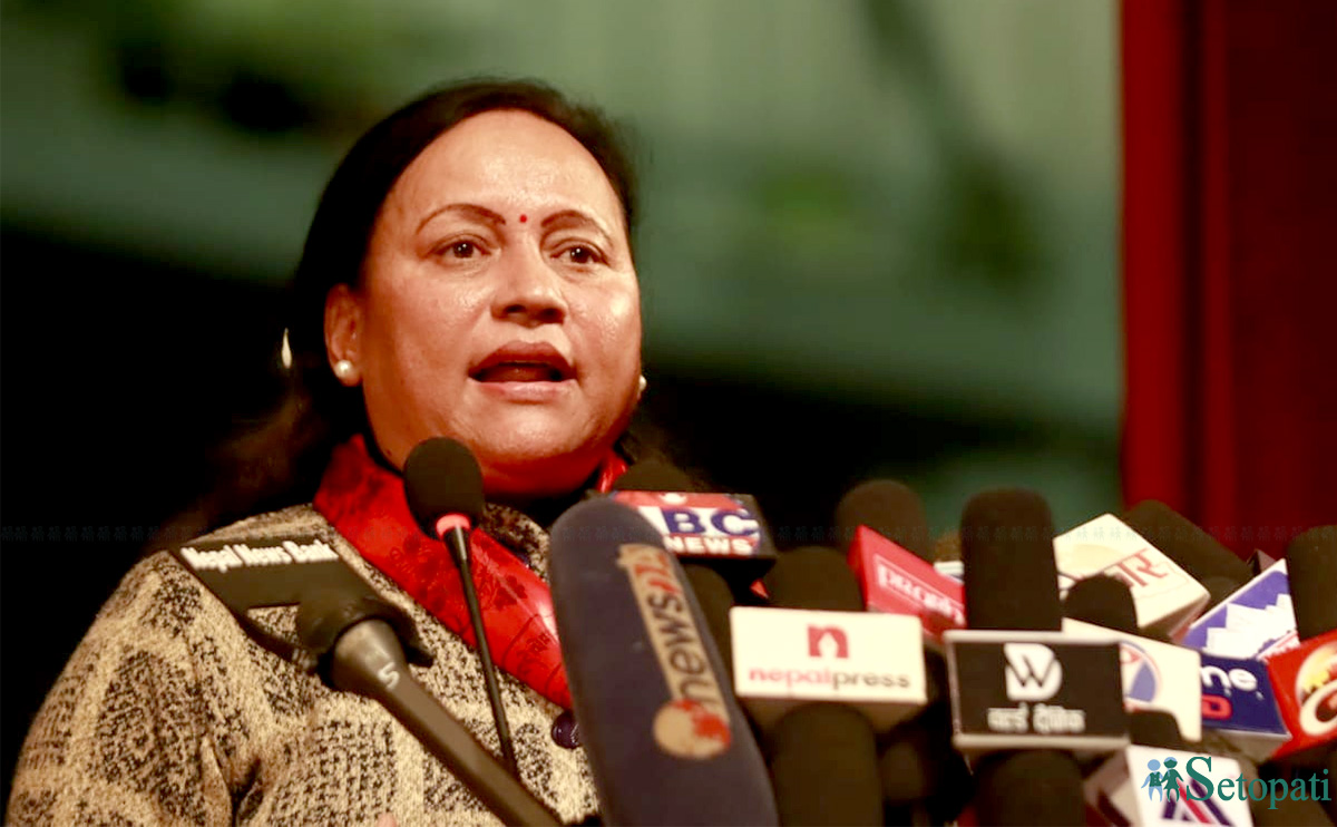 राष्ट्रिय जनमोर्चा पार्टीकी उपाध्यक्ष दुर्गा पौडेल। तस्बिरः नवीनबाबु गुरूङ/सेतोपाटी